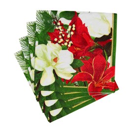 Caspari Christmas Garden Cocktail Napkins - 20 Per Package