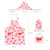 Athbavib Kids Apron, Strawberry, Pink, With Triangle Band, Pockets, Children's