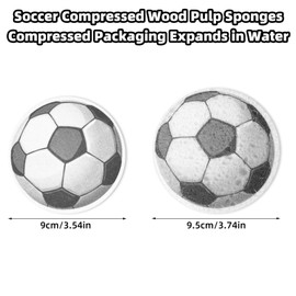 4pcs Soccer Wood Pulp Sponges, Durable Football Inspired Sponges, Soccer Gift, Fun and Quirky Kitchen Accessory for Kitchen Washing Up Dishes Bathroom Cleaning Items