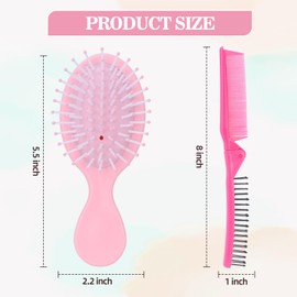 100 Pieces Mini Wet Hair Brush Set - Soft Bristles Detangling Brush for Dry & Wet Hair, Travel-Size Portable Detangler for All Hair Types, Multicolor Hairbrushes
