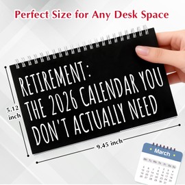 Funny Calendar Gifts 2026,Gag Retirement Gifts for Women Men,Novelty Retirement Party Desk Decorations,Retire Coworker Leaving Going Away Farewell Gift Ideas for Boss,Teacher,Woman,Friends,Coworkers