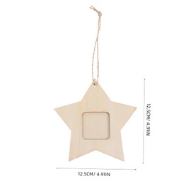 LALAFINA 10PC Wooden Star Shaped Photo Frames DIY Craft Non Toxic Mini Picture Holders for Bedroom Living Room Table Display Home Decor