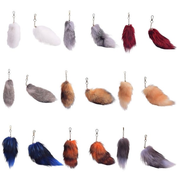 Gitvirgo Foxtail Keychain Foxtail Fluffy Cell Phone Keychain Bag Accessory