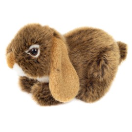 Teddy Hermann 93729 Ram Rabbit Brown 18 cm, Cuddly Toy, Plush Toy with Recycled Filling