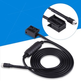 Qiilu Car Auxiliary Adapter Cable Black Female for Auxiliary Adapter Fit for E85 E86 Z4 CD X3 E83 12 Pin Lead