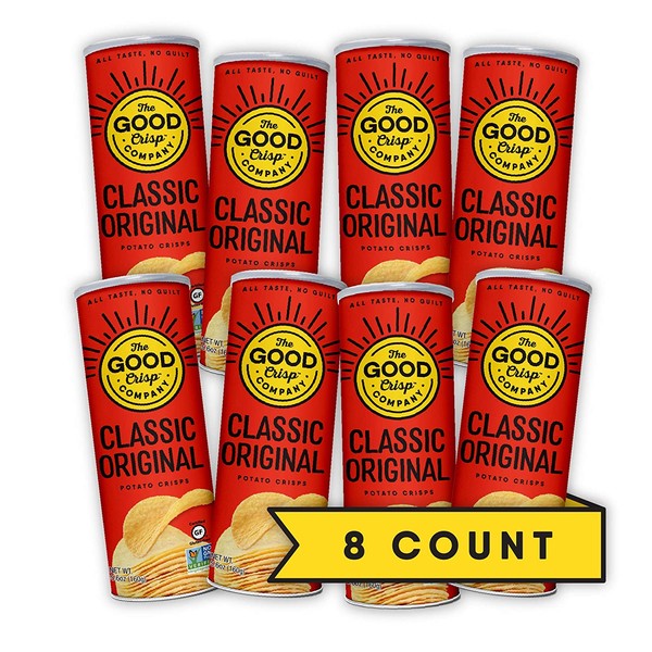 The Good Crisp Company, Original Gluten Free Potato Chips (5.6oz, Pack of 8), Non-GMO, Allergen Friendly, Stacked Potato Chips, Gluten Free Snacks