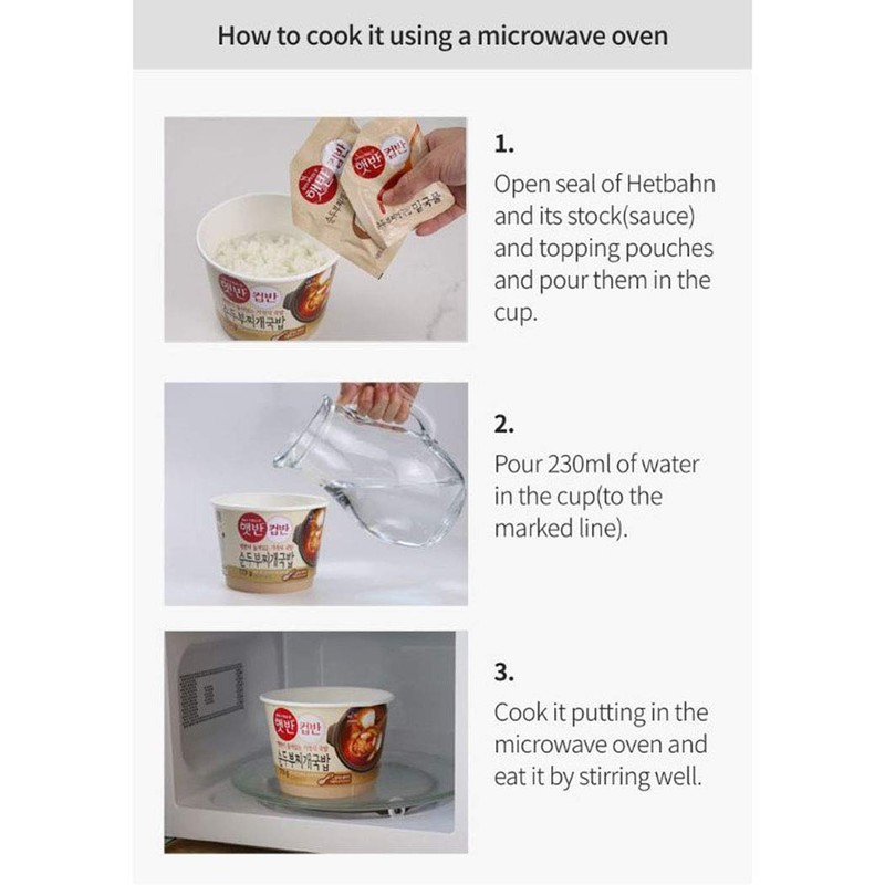 Cupbahn Korean Pre-Cooked Meal with White Rice - 25 Taste