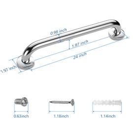 Gotega Shower Grab Bar 2 Pack, Stainless Steel Bathroom Grab Bar Shower Bath Handle Grab Bars for Bathtub Showers 24 Inch