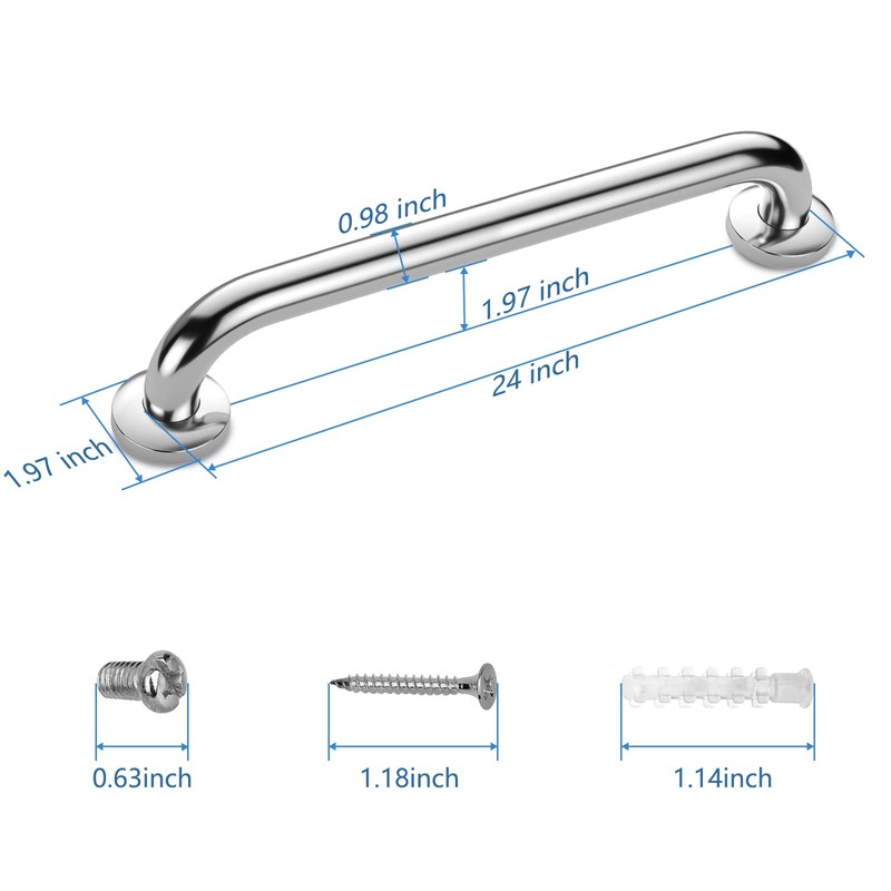 Gotega Shower Grab Bar 2 Pack, Stainless Steel Bathroom Grab