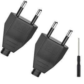 MejaRizon Black Euro Plug Flat Pack of 2