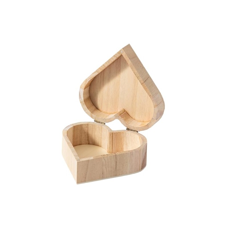 6 Piece Small Wooden Box Unfinished Wooden Treasure Box with