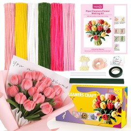 450Pcs Pipe Cleaners,12Inch 6 Colors Pipe Cleaners for Crafts DIY Flowers Kits Tulip Lily Rose Sunflower Thick Fluffy Pipe Cleaners Craft Supplies Adult Handmade Art Craft Decoration(Pink)