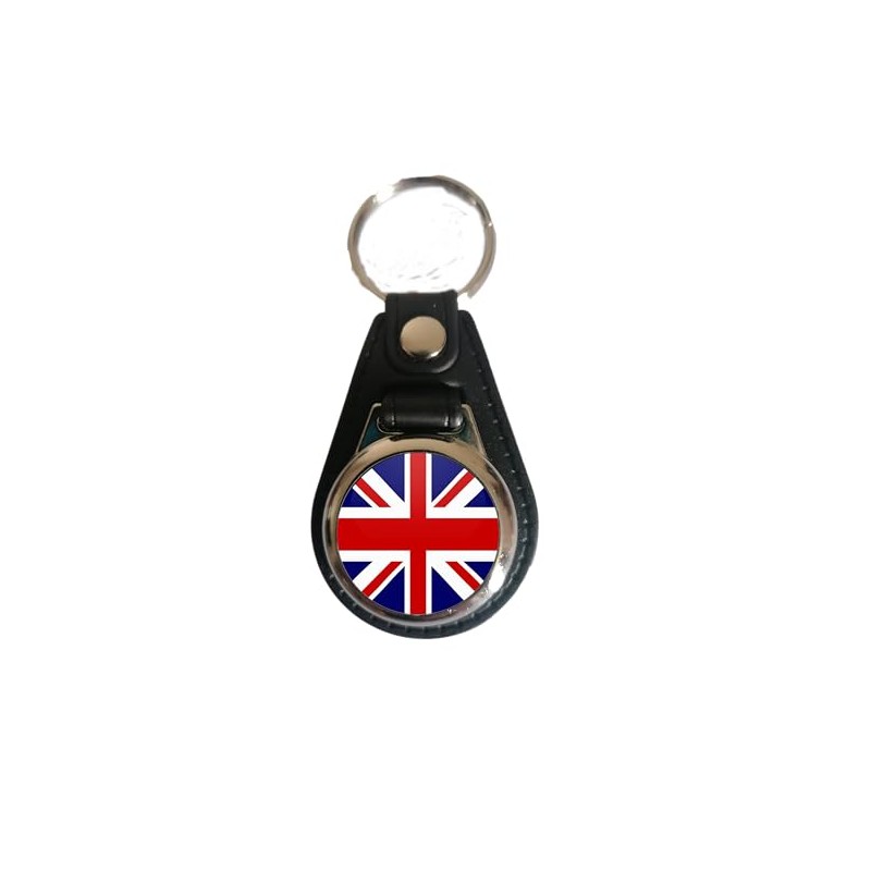 Union Jack/Great Britain Flag - Faux Leather Keyring