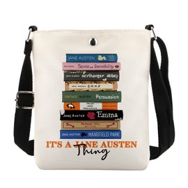 KUIYAI Literature Inspired Gift, Literary Theme Crossbody Bag for Bookworm, Bookish Merchandise, Reading Lover Gift (jane thingXKuk)