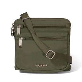 Baggallini Securtex Anti-Theft Crossbody 8.25"x8.25" Lightweight Travel Purse with RFID Card Slots Cut-Resistant Strap