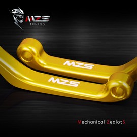 MZS Pivot Levers Brake Clutch CNC Compatible with Suzuki RMZ250 2004/ RMZ250 2007-2018/ RMZ450 2005-2018 (Gold)