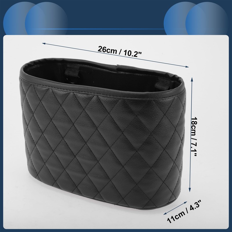 INFINAUTO Car Trash Can Front Rear Seats 10.2" Length 4.3"