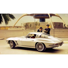 Corvette C2 Corvette 3'X5' VINYL BANNER MAN CAVE MUSCLE CAR GARAGE SIGN MECHANICS SHOP