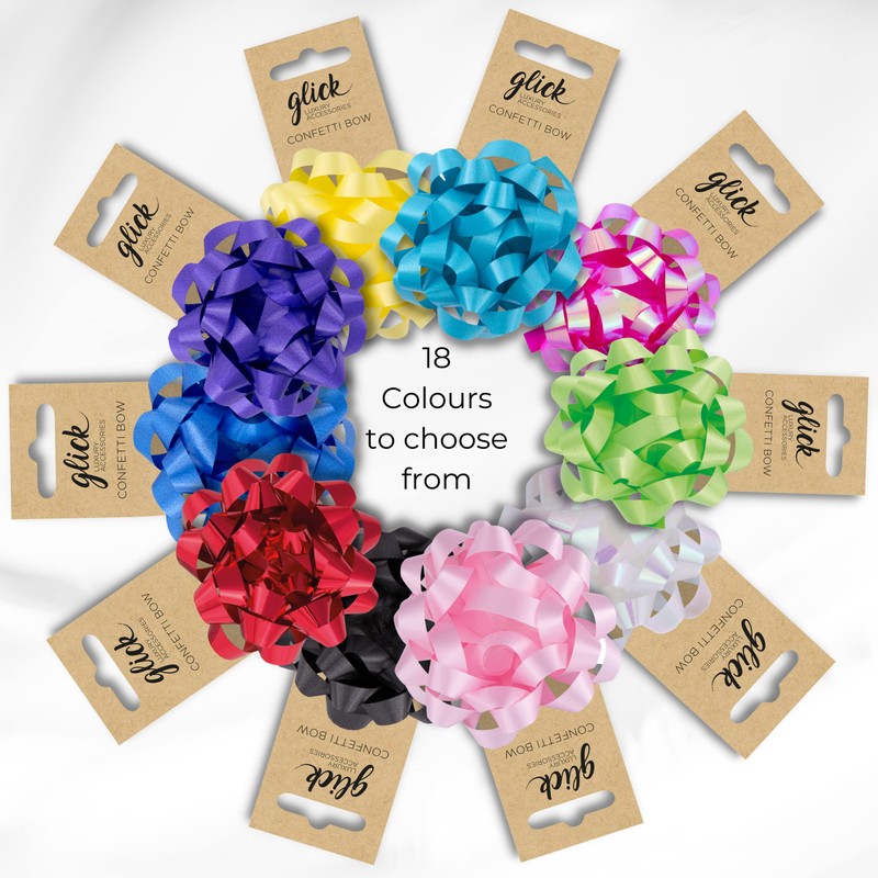 Glick Confetti Bow Baby Pink, Baby Pink Bow for Gift