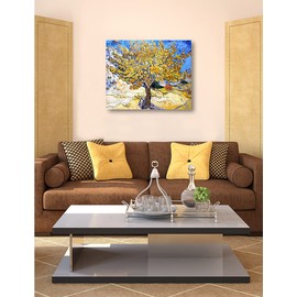 DECORARTS - The Mulberry Tree, Vincent Van Gogh Art Reproduction. Giclee Canvas Prints Wall Art for Home Decor 30x24