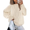 LOMON Cable Knit Sweater Women Oversized Long Sleeve Casual Chunky
