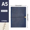 Leather Notebook, A5/A6/B5 Writing Notebook 6 Holes Refillable Diary Travel