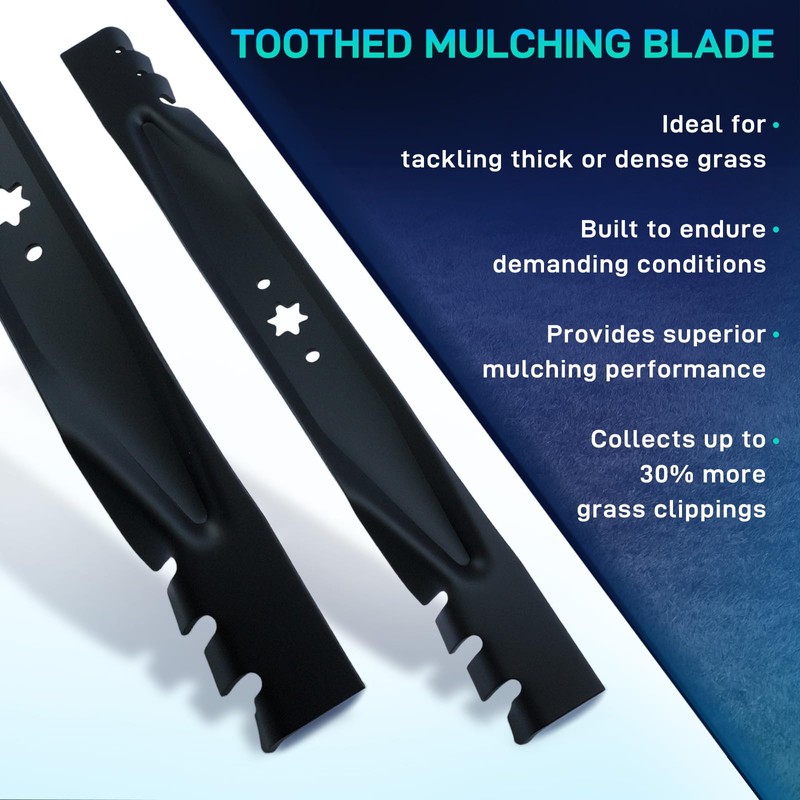 2 Pack 942-04290-X 46'' Toothed Mulching Blade for MTD Cub