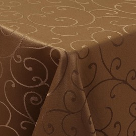 Homaxy Table Cloth Rectangular 140x300 cm, Washable Polyester Jacquard Tablecloth, Dust-Proof Table Cover for Kitchen Dinning Indoor Decoration, Brown