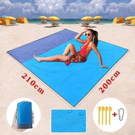 PUBAMALL Manta de Playa, Manta de Playa sin Arena Plegable para Exteriores, Viajes, campamentos, excursiones