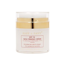 Sasy n Savy SPF 15 Skin Firming Crème – Daily Moisturiser with Kakadu Plum, Aloe Vera & Jojoba Oil – Lightweight Anti-Aging Day Cream with UVA/UVB Protection. Made in Australia