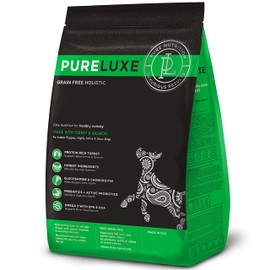 PURELUXE Grain and Gluten Free Dog Food, Healthy Activity Elite Nutrition, Turkey and Split Peas, for Indoor Puppies, High Activity, and Show Dogs During All Life Stages, Made in The USA, 4lbs