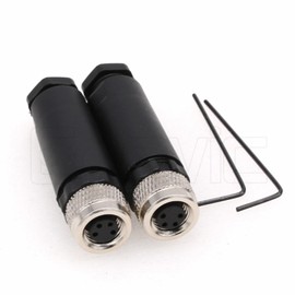 M8 4 Pin Female A Code Socket Industrial Circular Sensor Connector Aviation 8mm Waterproof IP67 Connector 2PCS