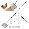 10inch Large Metal Chicken Poop Scooper, 36 to 67'' Detachable