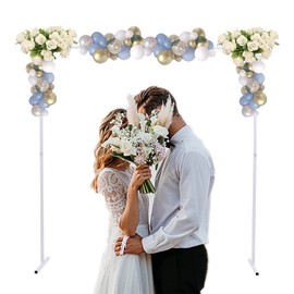 6.6 Ft Square Metal Table Arch Garden Arbor Wedding Arch Stand Square Garden Arch with Bases for Garden Indoor and Outdoor Party Decoration