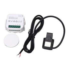 WiFi Energy Monitor Single Phase Smart Electricity Meter with Clamp Power Consumption Monitor 100‑240VAC Black