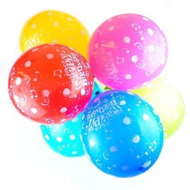 Happium - Happy Birthday Multicoloured 12-inch Latex Party Balloons Pack of 10 (Design 5)