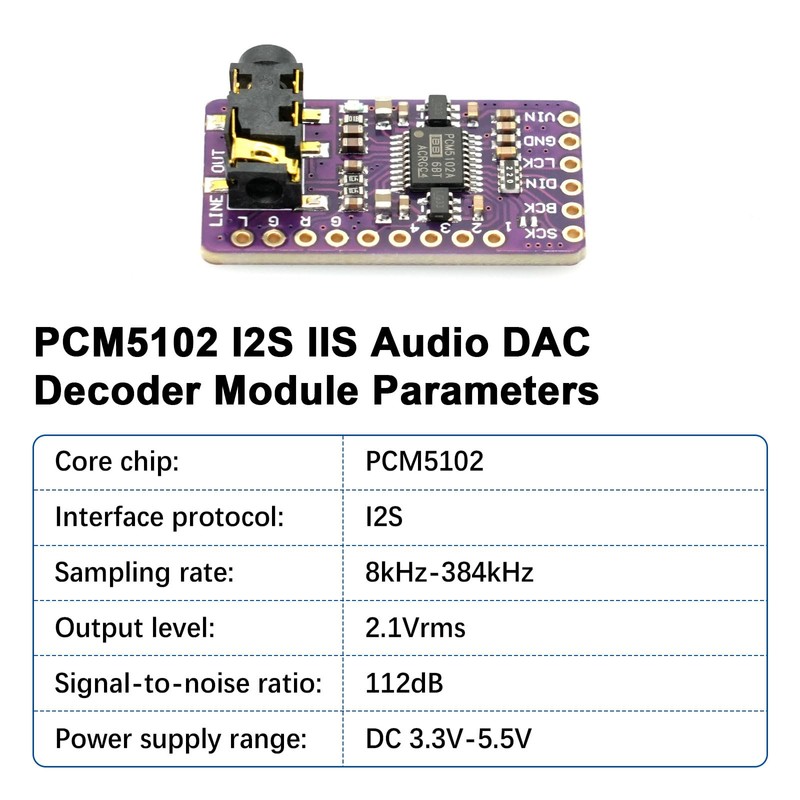 PCM5102 I2S IIS Lossless Digital Audio DAC Decoder Module AYWHP