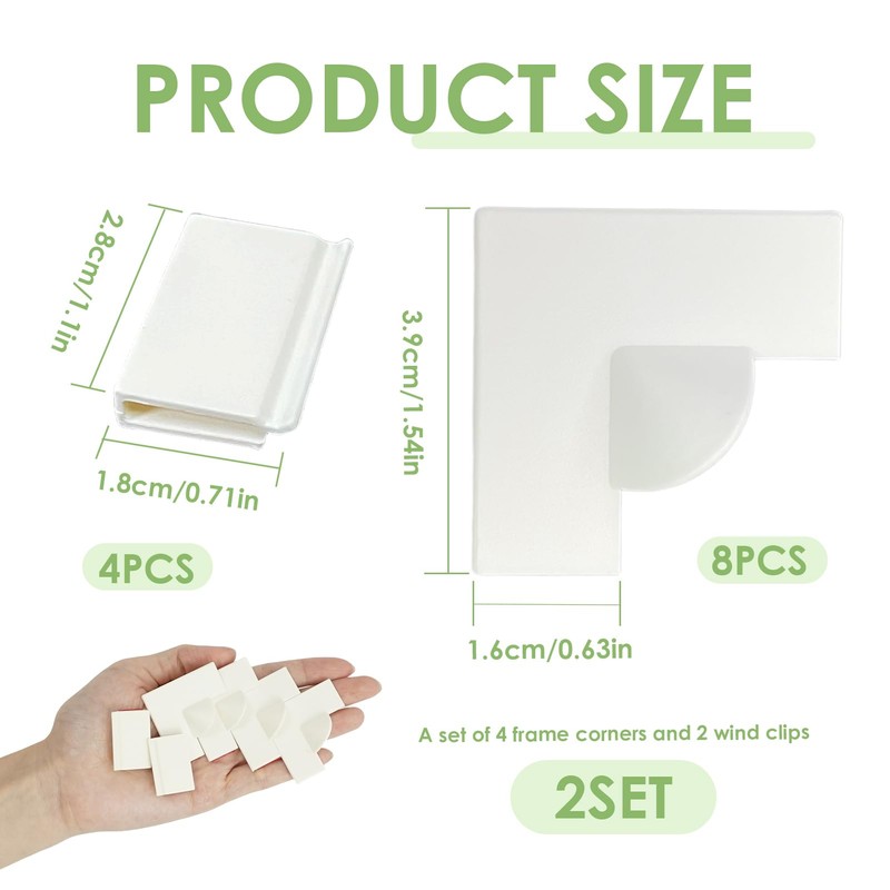 2 Sets Acrylic Window Screen Corners Accessories Applicable to All