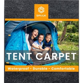 SAVUK Tent Carpet Mat Camping Floor Rug Waterproof Durable Thick Portable and Foldable Lightweight Pad Insulated Picnic Non-Slip Carpet Outdoor Accessory (74"x 72" (with Carry Bag))