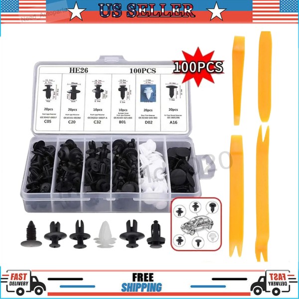 Luck_Mall 100 for GM 1595864, 1605396 Clips Fender Line Bumper