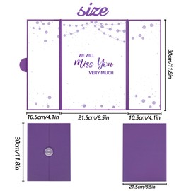 Holkcog Farewell Party Decorations, Purple We Will Miss You Very Much Alternative Signature Guest Book for Men Women, Purple Going Away Gifts Signing Card Board for Retired Graduation Party Supply