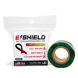 Bond It E-Shield Self-Fusing Silicone Electrical Tape, Adhesive-Free, Arc & Track Resistant Electrical Insulation Wrap, Waterproof, Heat Resistant Up to 500F, Non-Sticky, 1" x 10' x 12mil, Green