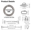 Fologtoo 1/4" Shade Sail Hardware Kit with 50ft 304 Stainless