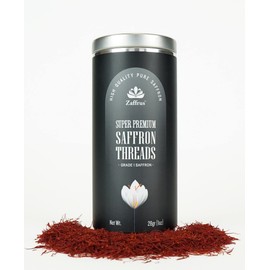 Zaffrus - Super-Premium All Red Pure Saffron Threads For Cooking, Herbal Teas and Drinks Ideal for Restaurant Chefs and Home Cooks. (1 Ounce / 28 grams)