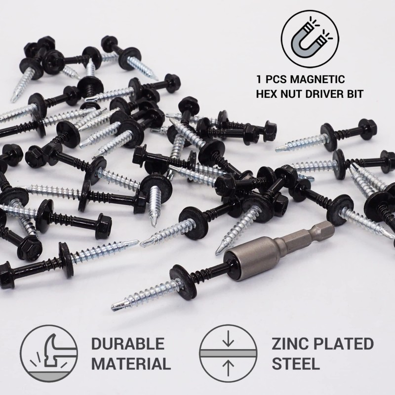 SKIR'CO (Pack of 50) Painted Roofing Screws 4.8 x 50