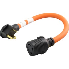 AC WORKS Generator to Transfer Switch L14-30 Inlet Box Adapter (TT-30 RV 30Amp to L14-30 Flexible)