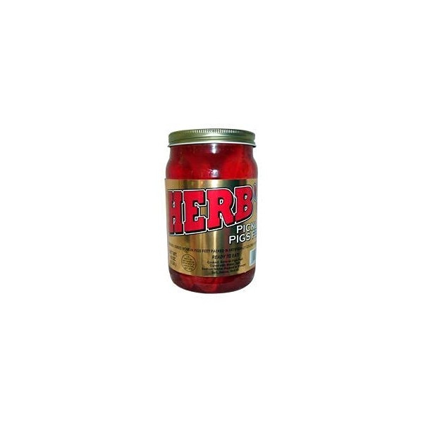 Herb's Pickled Pigs Feet 16 oz quart size container