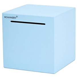 HCHANGEN Adults Piggy Bank Must Break to Open Stainless Steel Piggy Bank for Adults Unbreakable Metal Piggy Bank for Cash Saving (Blue, 4.72inches)