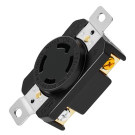 Yomiuwo NEMA L14-30P Locking Plug, 30 Amp 125/250V Twist Lock Male Plug, 3 Pole 4 Wire Grounding, Industrial Heavy Duty Generator Adapter, UL Listed (Black/White, 1 Pack)