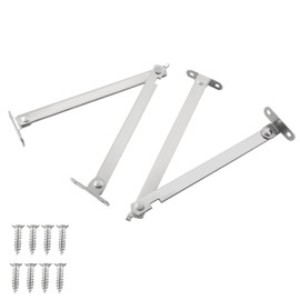 Aracombie 2 Packs Lid Support Hinge Soft Close, Rotatable Folding Lid Stay Hinge Heavy Duty,Stainless Steel Lid Support Bracket for Drop Front Desk Cupboard Cabinet